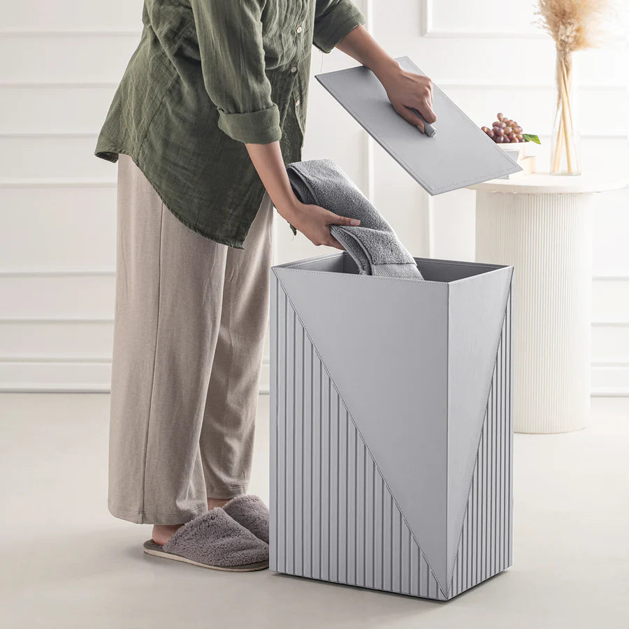 Elegant Fluted Laundry Hamper - grahsajja