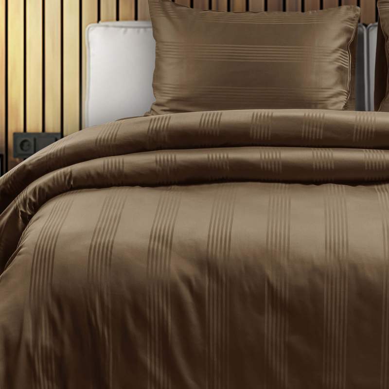 Spread Spain 450 TC Premium Cotton Barcode Bedding Brown - grahsajja