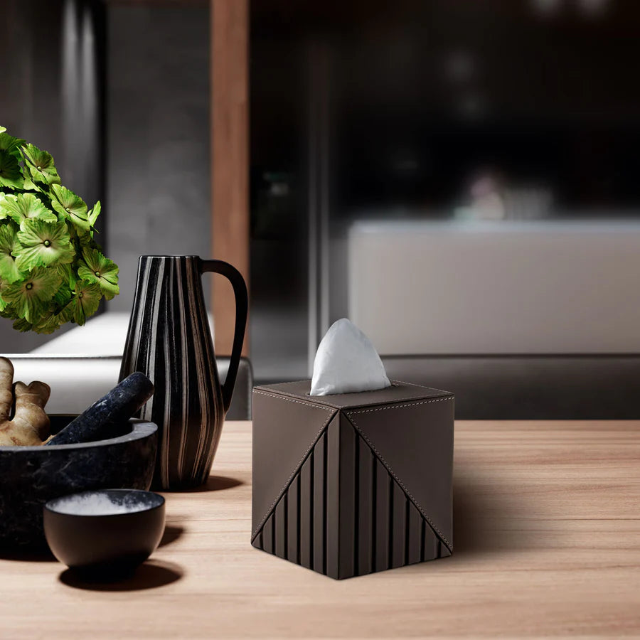 Fluted Tissue Box Square - grahsajja
