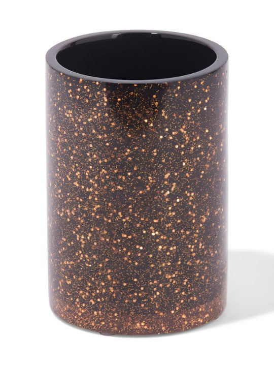 Copper-Toned & Black 4 pieces Textured Polyresin Bath Accessories Set - grahsajja