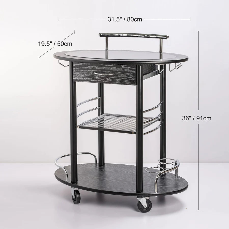 Wooden Trolley With Metal Frame - grahsajja