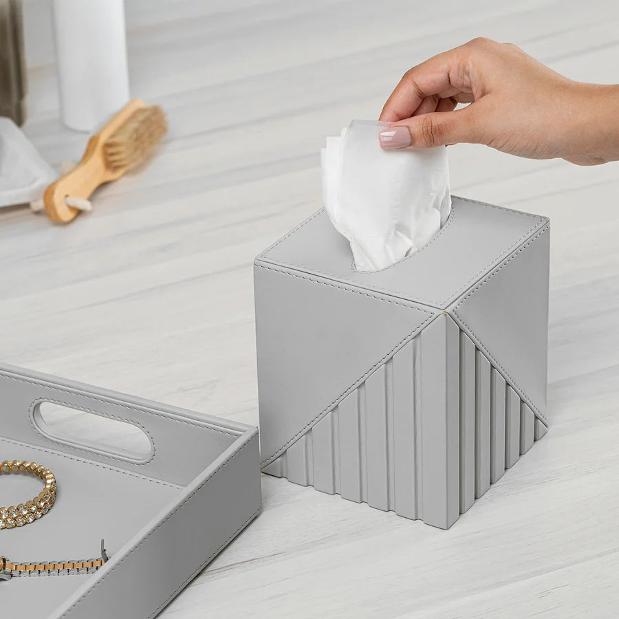Fluted Tissue Box Square - grahsajja