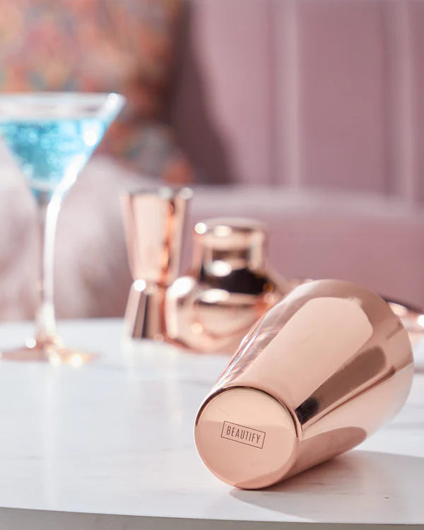 Parisian Matte Rose Gold Cocktail Set