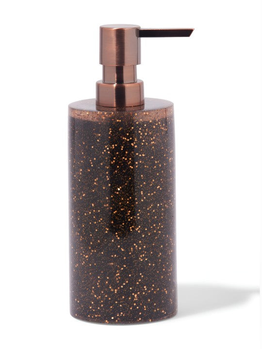 Copper-Toned & Black 4 pieces Textured Polyresin Bath Accessories Set - grahsajja