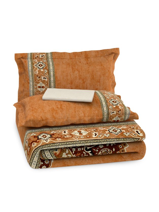 D'decor Live Beautiful Ornate Glory Bed In a Bag Serai Collection Russet - grahsajja