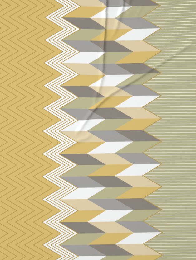 Ddecor Live Beautiful Vega Collection Bedsheet with 2 Pc pillow Covers| Chevronix Mustard Yellow