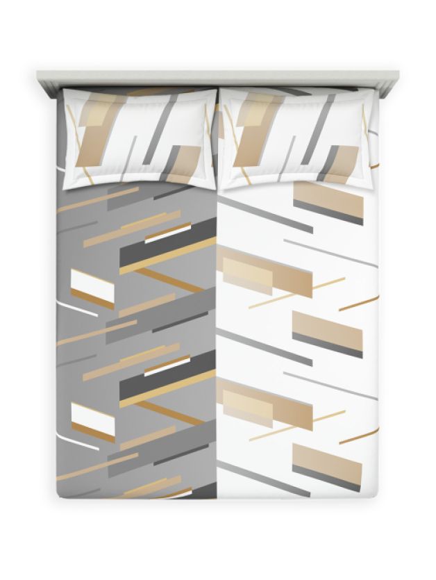 Ddecor Live Beautiful Vega Collection Bedsheet with 2 Pc pillow Covers| Prism Shadow Grey