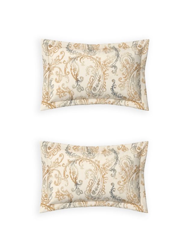 Ddecor Live Beautiful Vega Collection Bedsheet with 2 Pc pillow Covers| Paisley ParkAlmond Buff