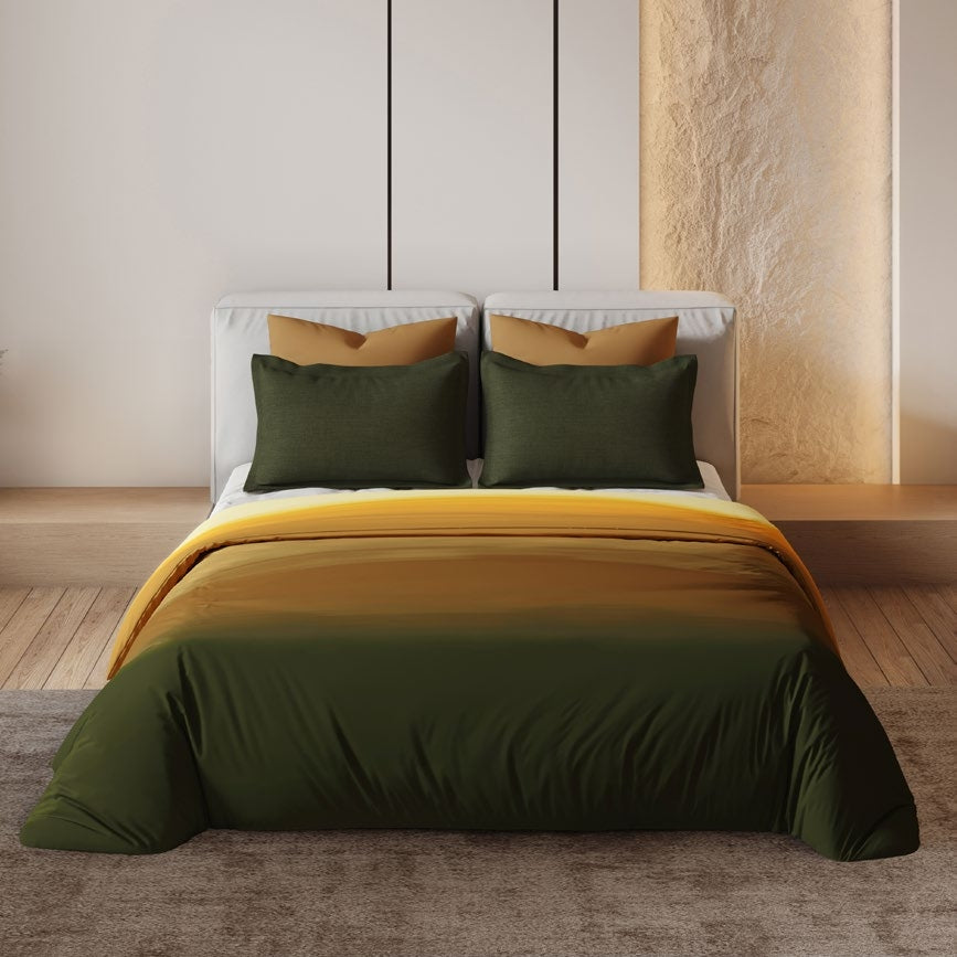 D'decor Bedsheet Super King Size BALAYAGE DARK OLIVE Esteem Collection - grahsajja