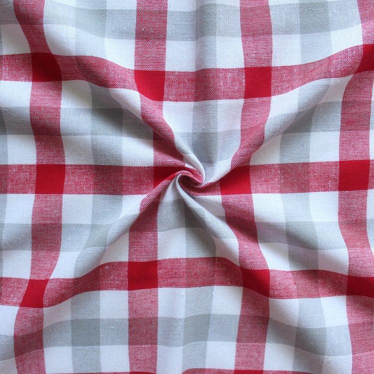 Linen bib apron in Red Grey gingham - grahsajja
