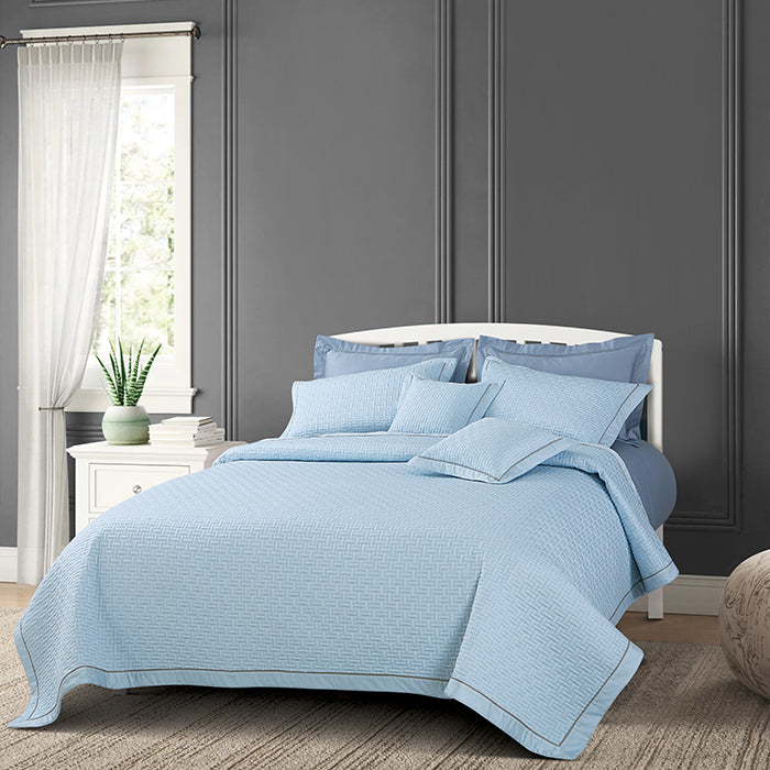Regal Collection Premium Quilted Bedcover King Size Blue - grahsajja