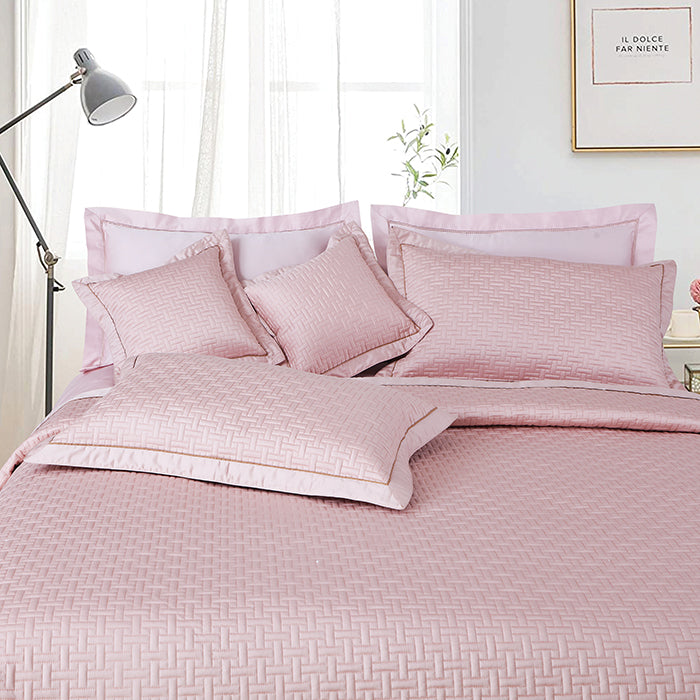 Regal Collection Premium Quilted Bedcover King Size Pink - grahsajja