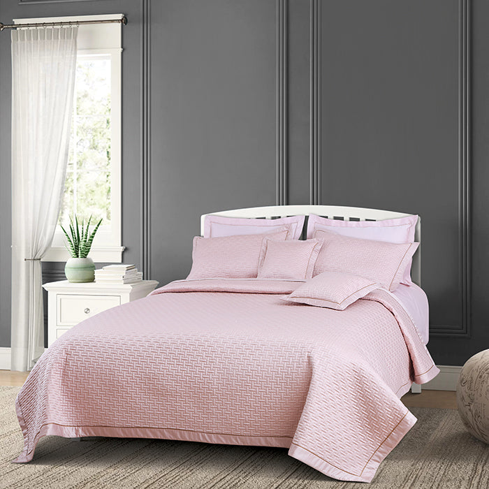 Regal Collection Premium Quilted Bedcover King Size Pink - grahsajja