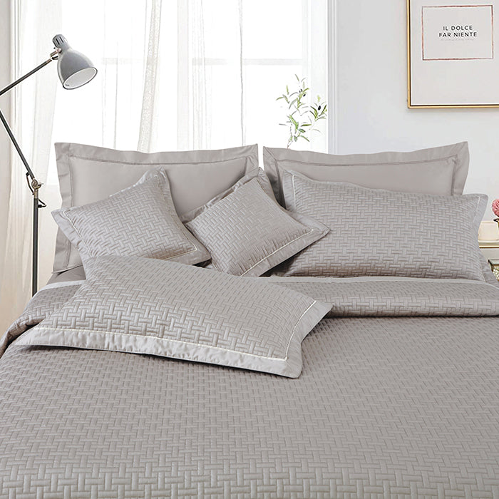 Regal Collection Premium Quilted Bedcover King Size Taupe - grahsajja