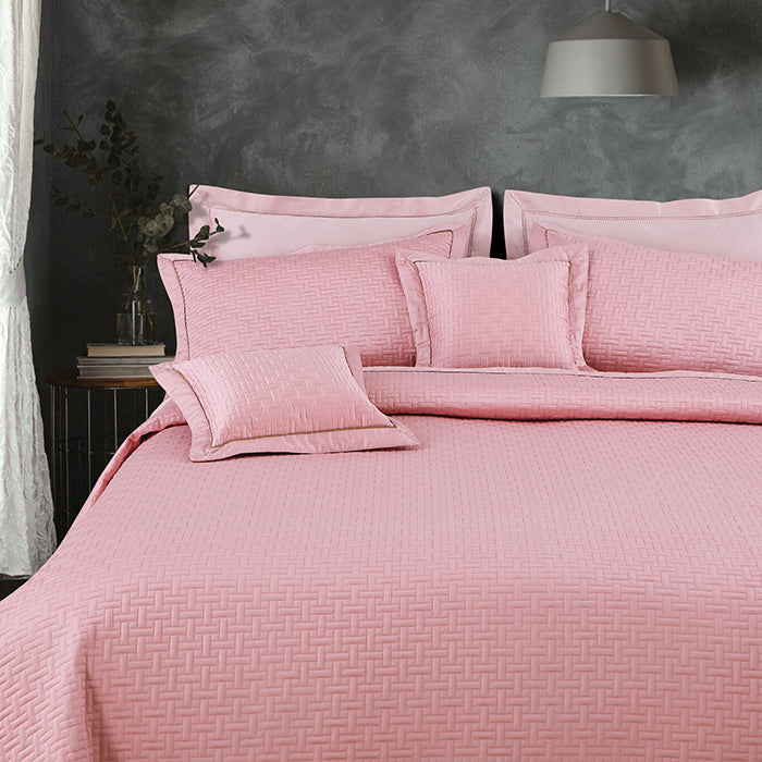 Regal Collection Premium Quilted Bedcover King Size Dark Pink - grahsajja