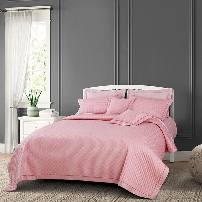 Regal Collection Premium Quilted Bedcover King Size Dark Pink - grahsajja