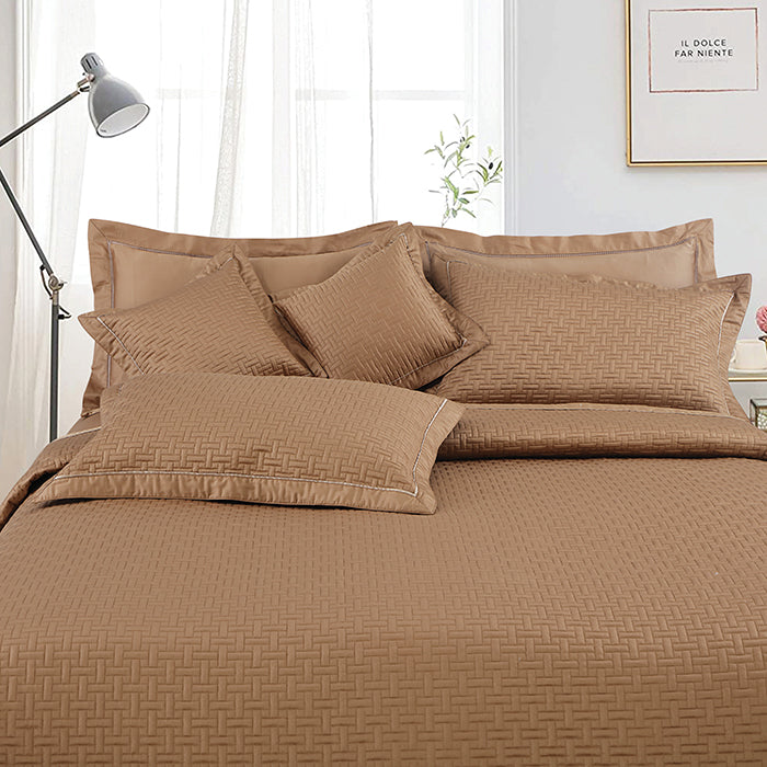 Regal Collection Premium Quilted Bedcover King Size Choco - grahsajja