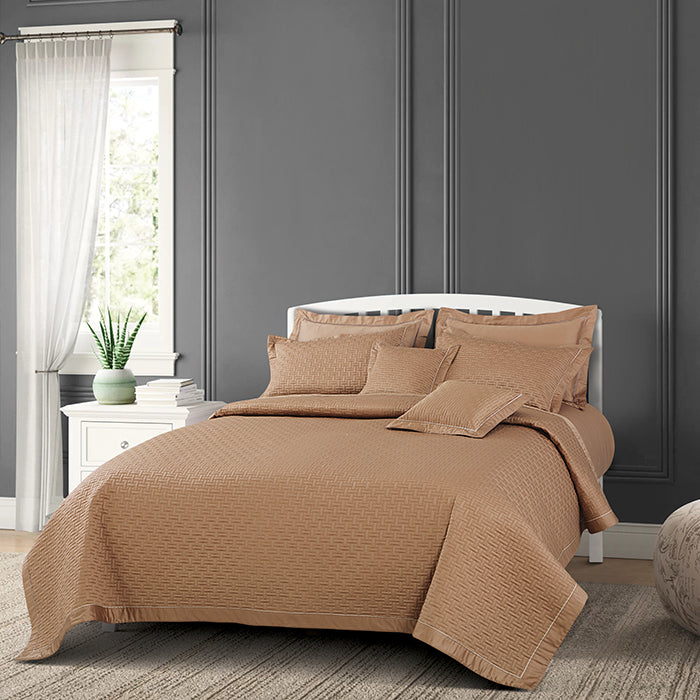 Regal Collection Premium Quilted Bedcover King Size Choco - grahsajja