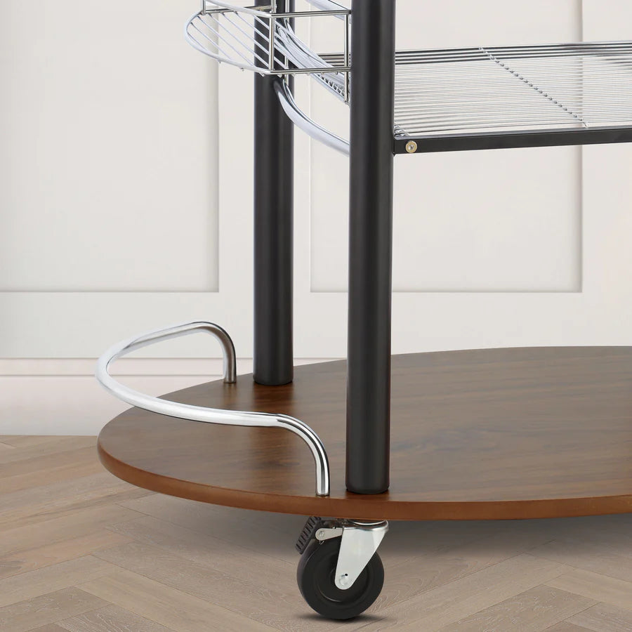 Wooden Trolley With Metal Frame - grahsajja