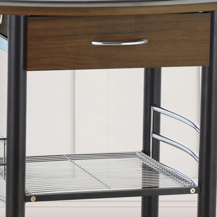 Wooden Trolley With Metal Frame - grahsajja
