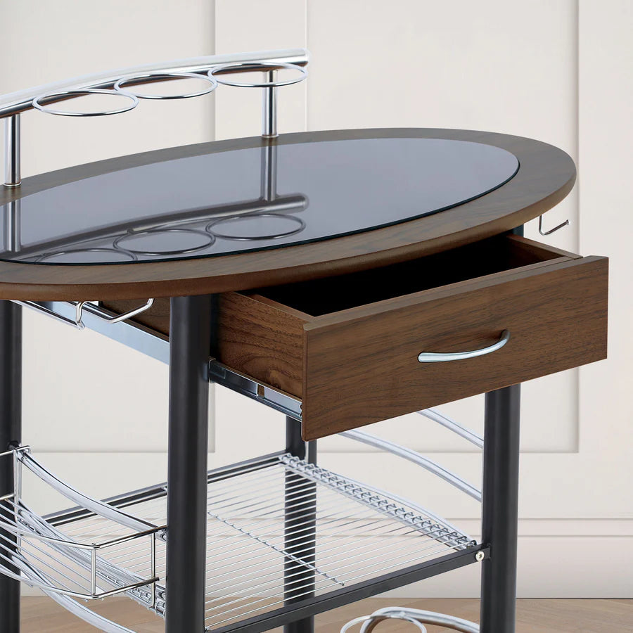 Wooden Trolley With Metal Frame - grahsajja