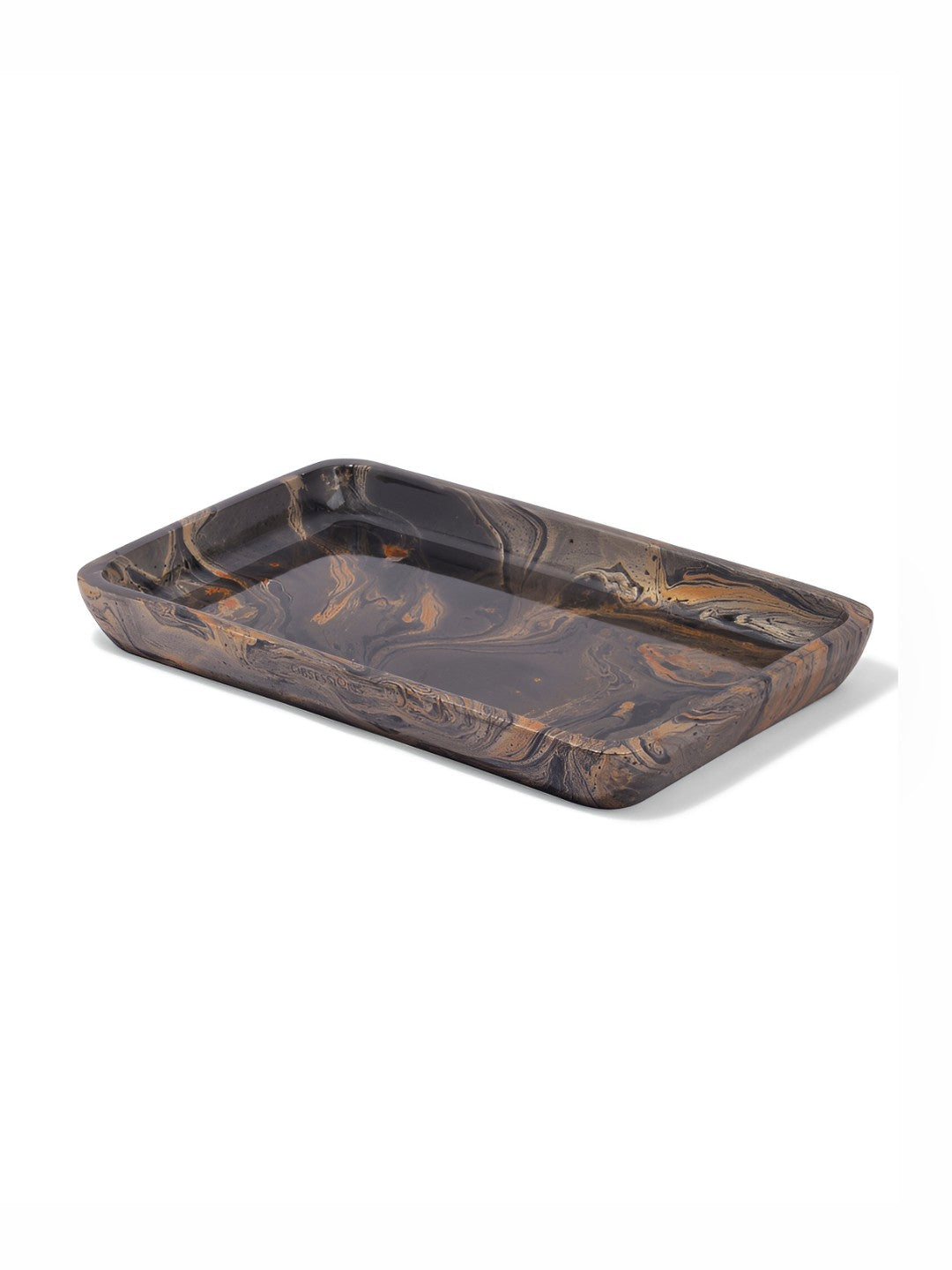 Black & Brown 4 piece Abstract Polyresin Bath Accessories Set - grahsajja
