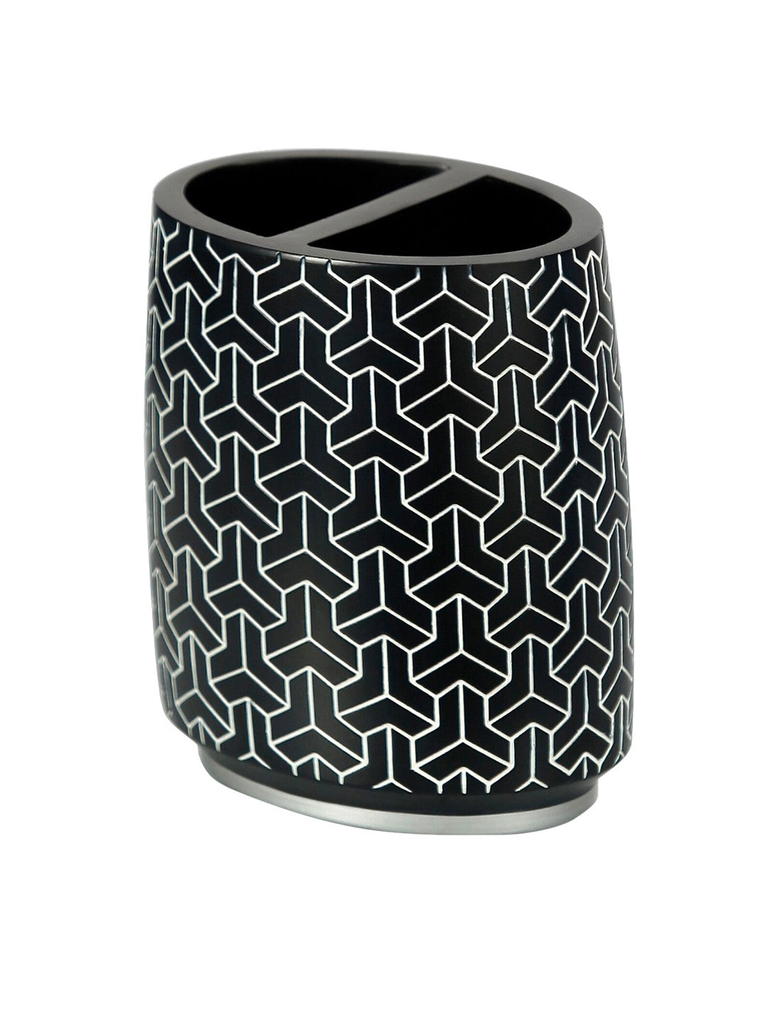 Alvina Black & Silver Polyresin 4 Pcs Bathroom Set - grahsajja