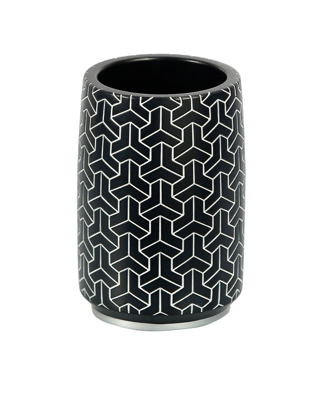 Alvina Black & Silver Polyresin 4 Pcs Bathroom Set - grahsajja