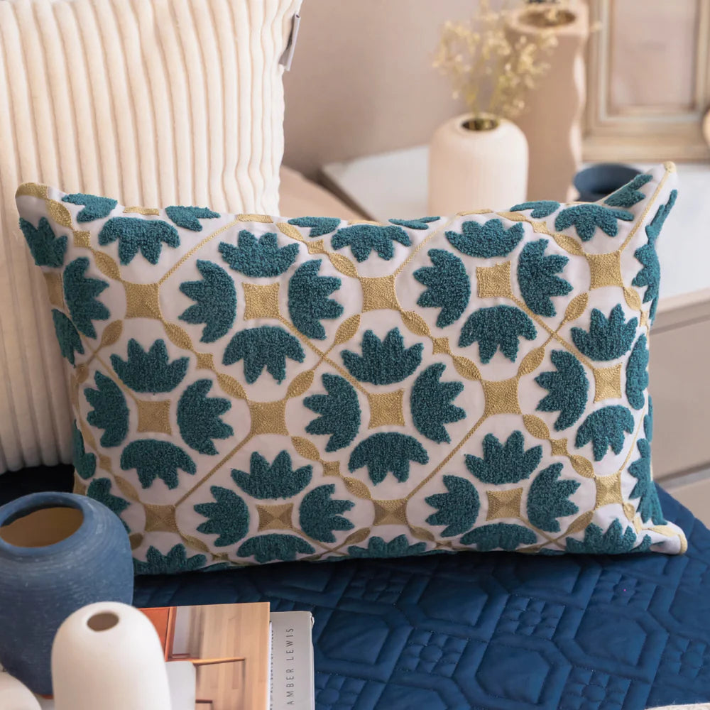 Mariana Pearl Cotton Cushion Cover (12"×18")