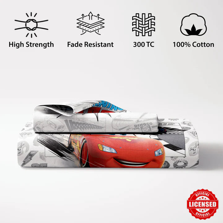 Disney Pixar Cars Digital Printed 300TC Cotton Bedsheet (Lap)
