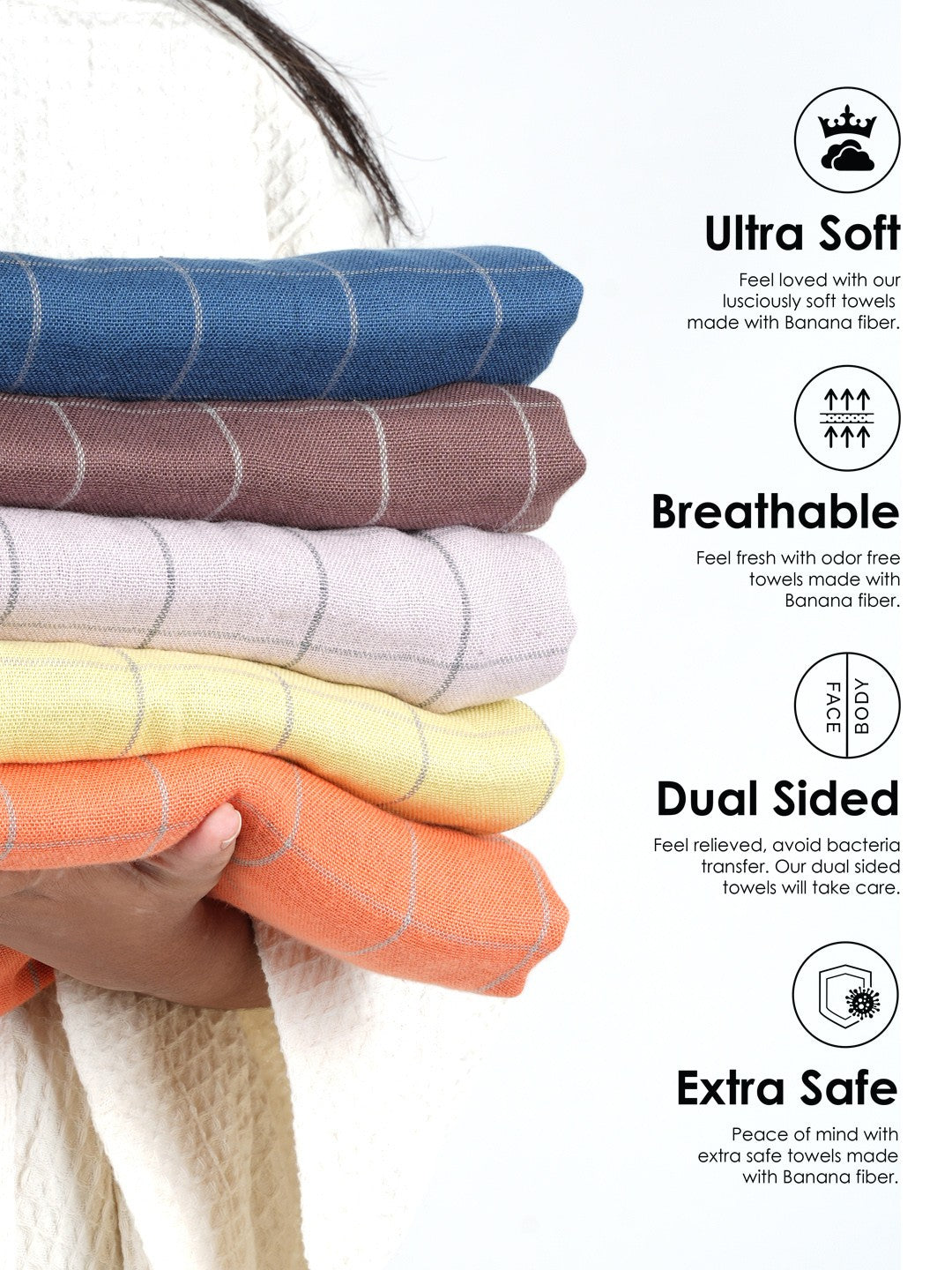 Banana Double Cloth Bath Towels Orange - grahsajja