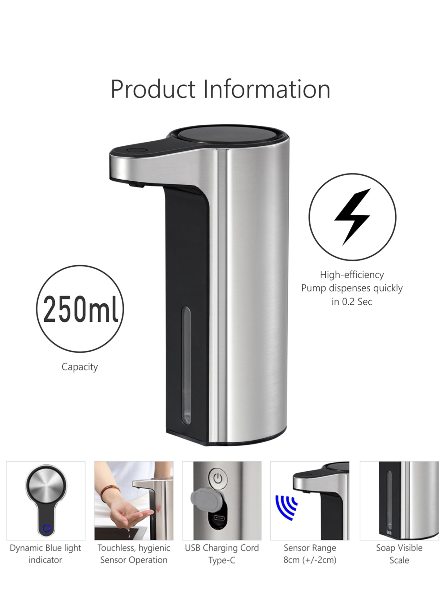 Aroma Autometic Smart Soap Dispenser Metallic