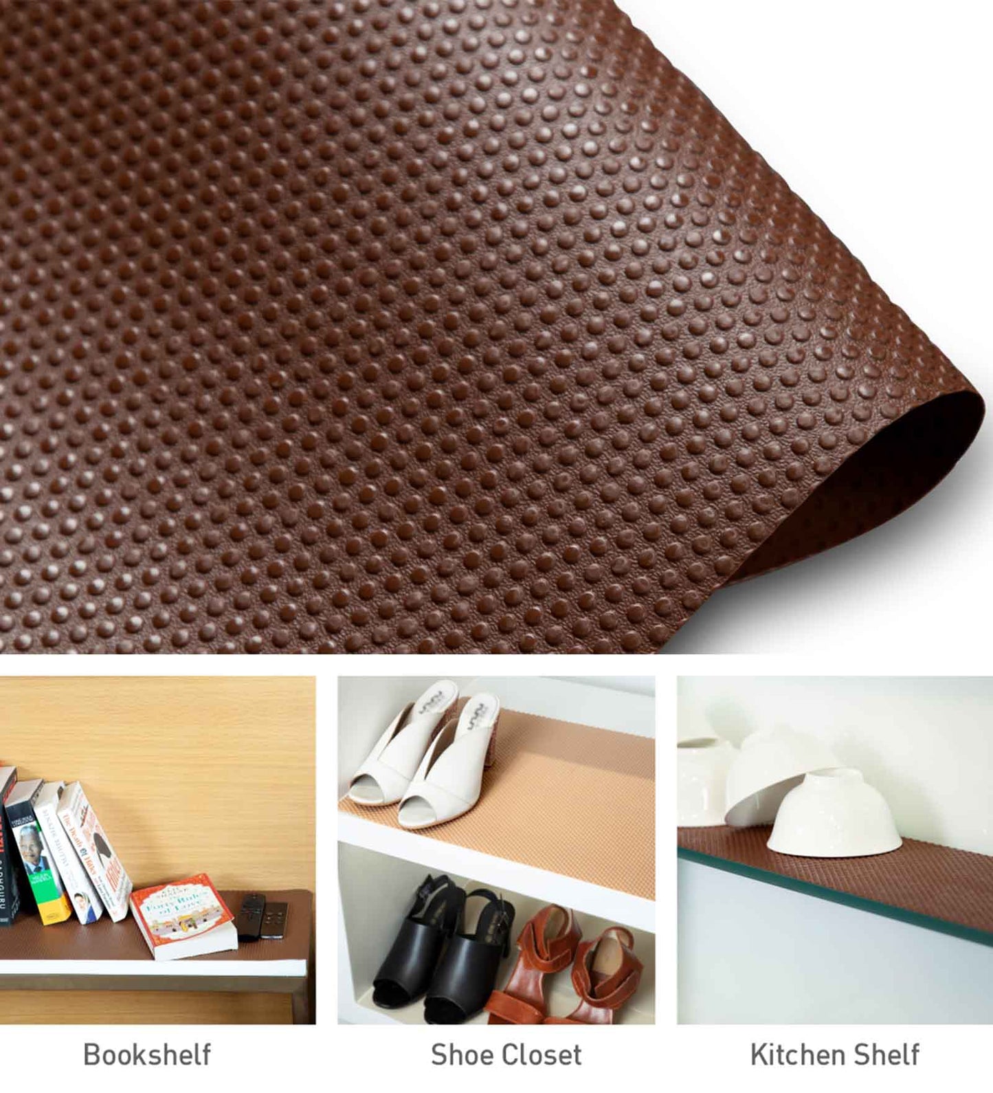 Rio PVC Shelf Liner Brown