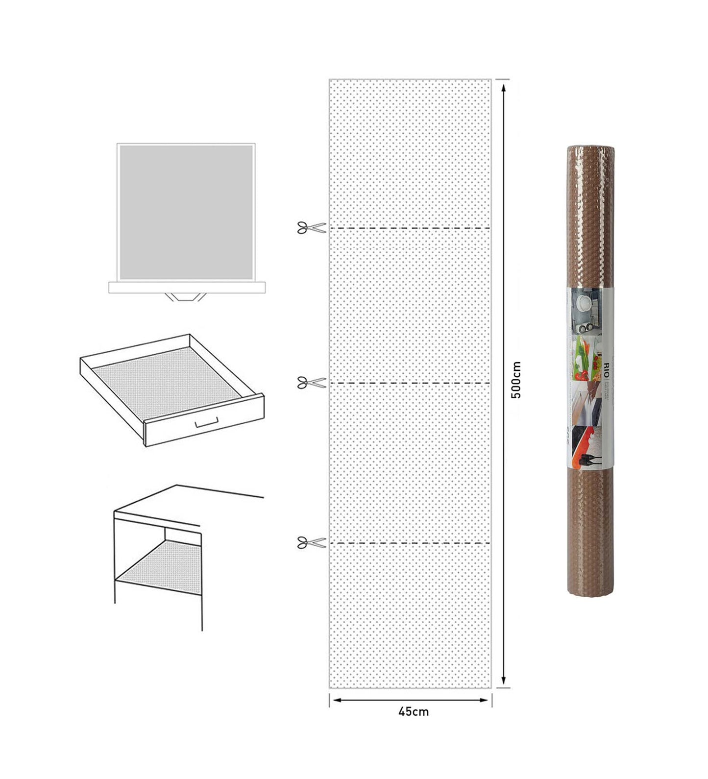 Rio PVC Shelf Liner Chocolate