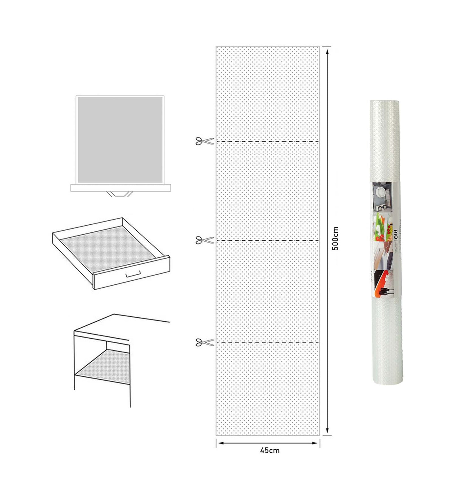 Rio PVC Shelf Liner Transparent