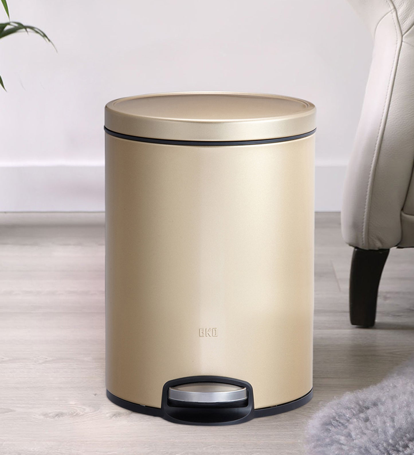 EKO 9115 Artistic Soft Close Fingerprint Resistant Step Bin Champagne Gold
