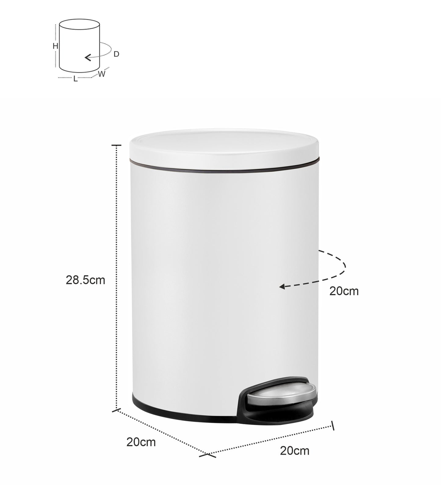 EKO 9115 Artistic Soft Close Fingerprint Resistant Step Bin White