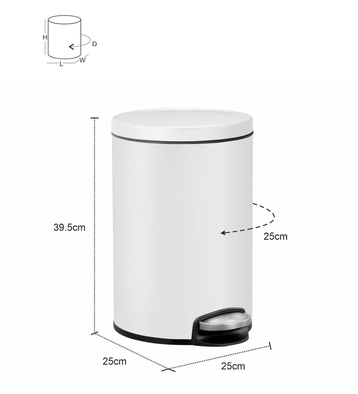 EKO 9115 Artistic Soft Close Fingerprint Resistant Step Bin White