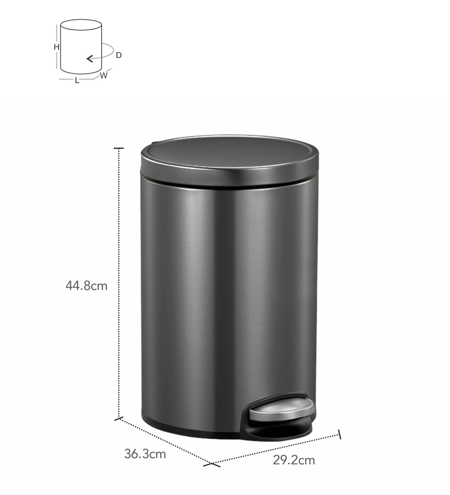 EKO 9115 Artistic Soft Close Fingerprint Resistant Step Bin Black Steel