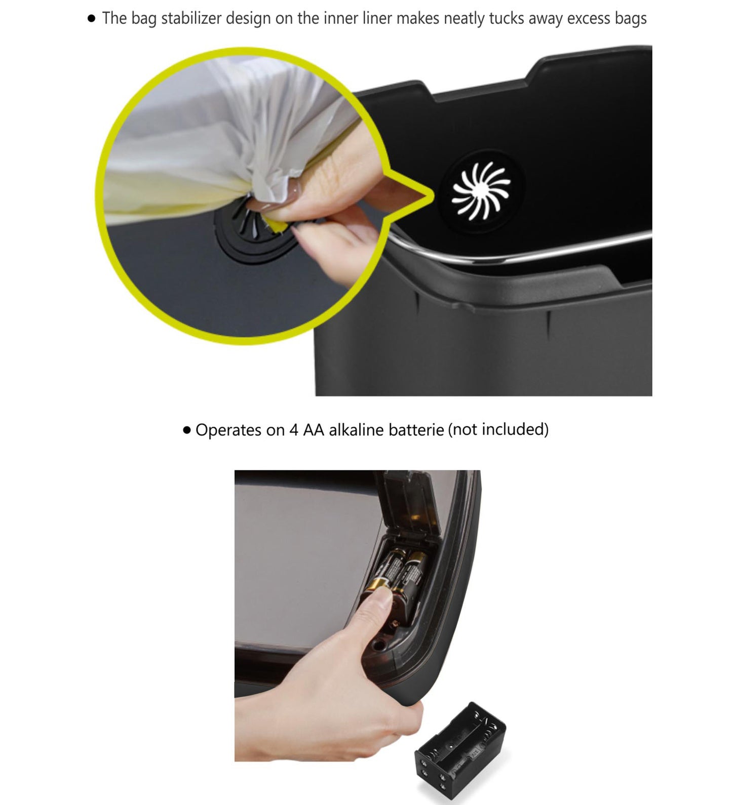 Eko Sensor Bin Black