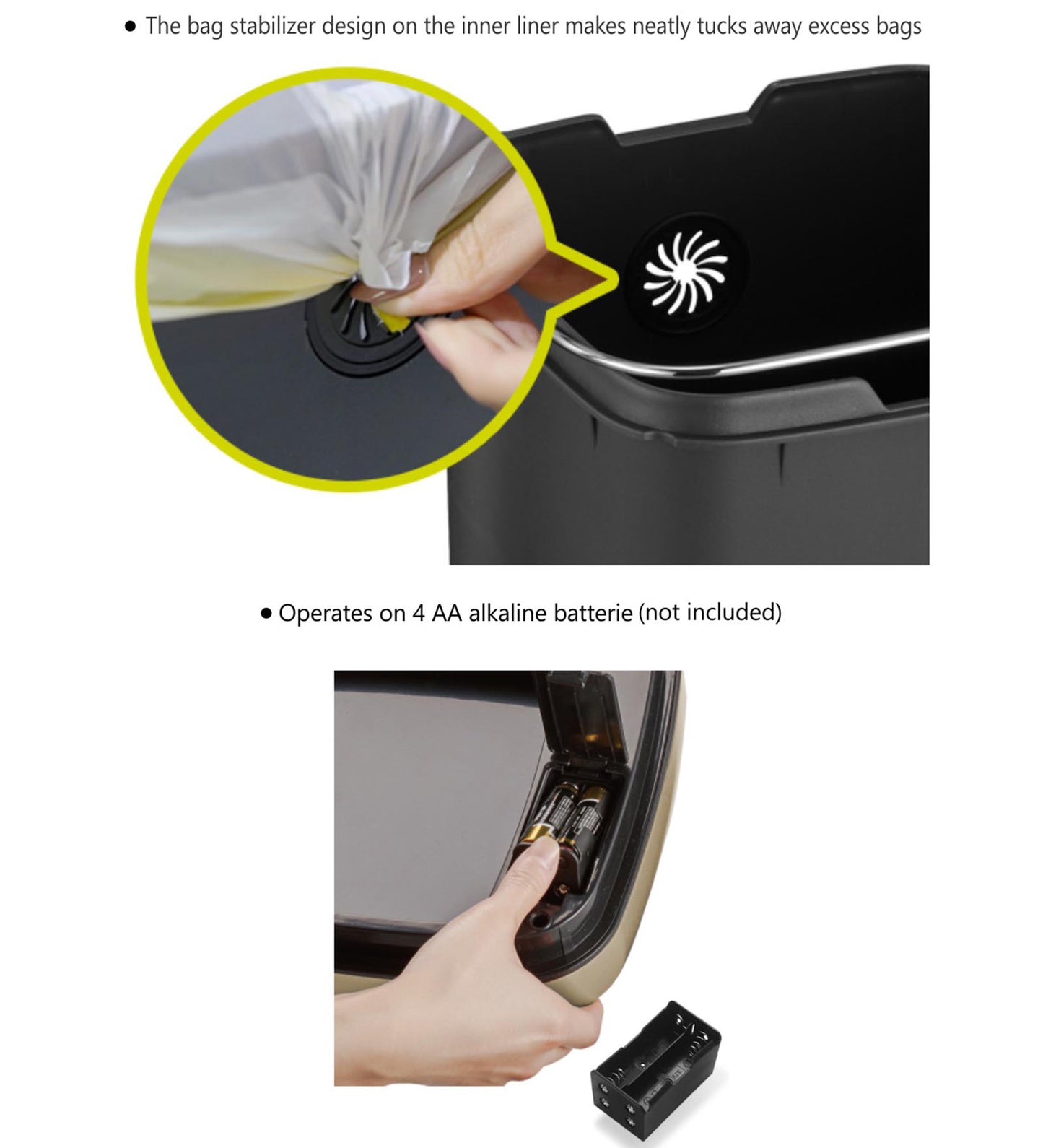 Eko Sensor Bin Champagne