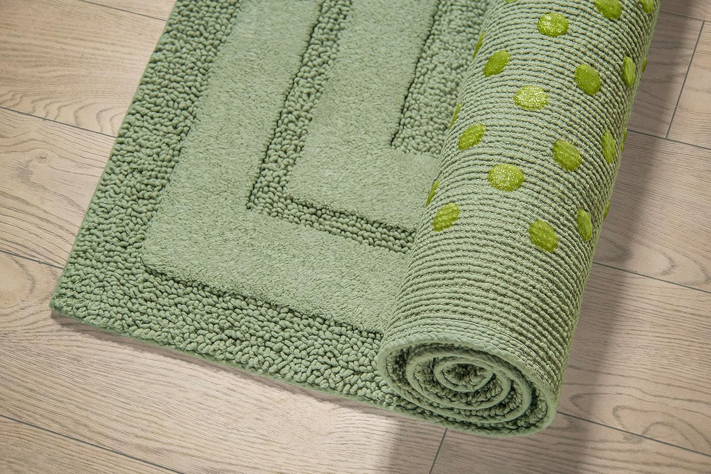 SALVIA Luxury Anti-Skid Tufted Cotton Floor Mat - Exquisite Comfort for Living & Bath Area - Slip-Resistant & Plush Design - Elevate Your Home with Italian Elegance! - grahsajja