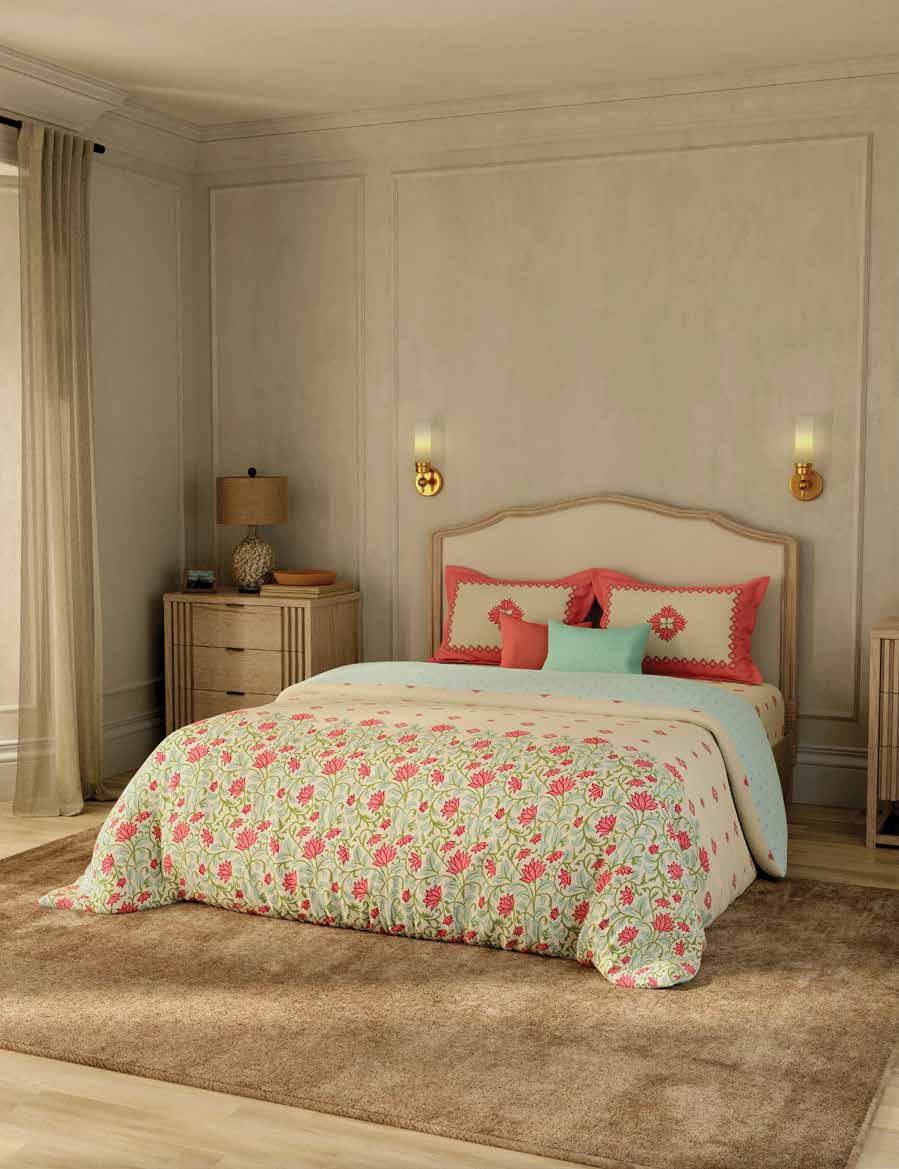 Portico New York Shalimaar 250 TC 100% Cotton Health Pro Printed Super King Bedsheet with 2 Pillow Cover