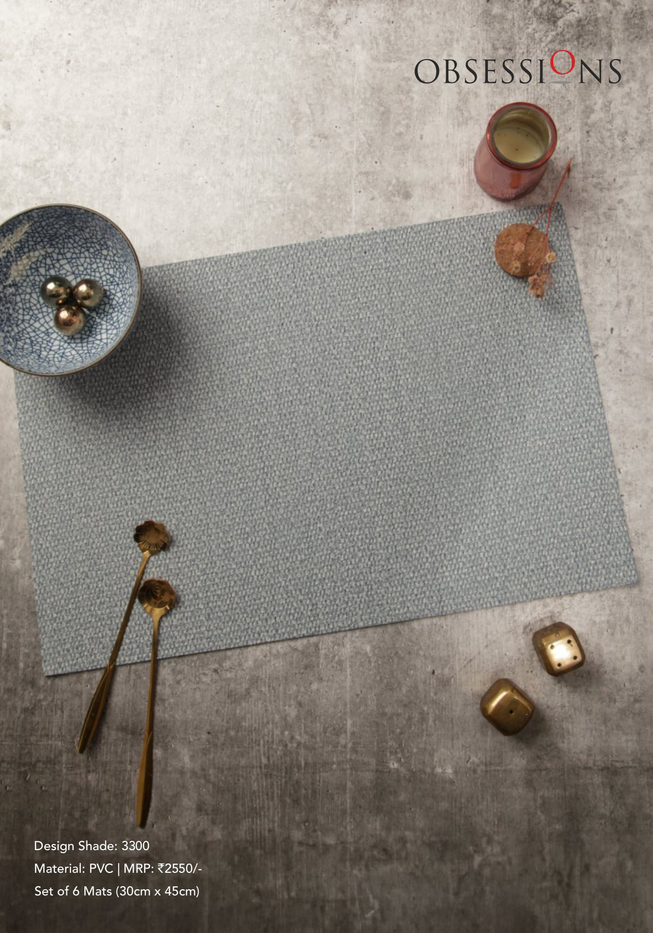 Obsessions Canvas Table Mat 6pcs Set