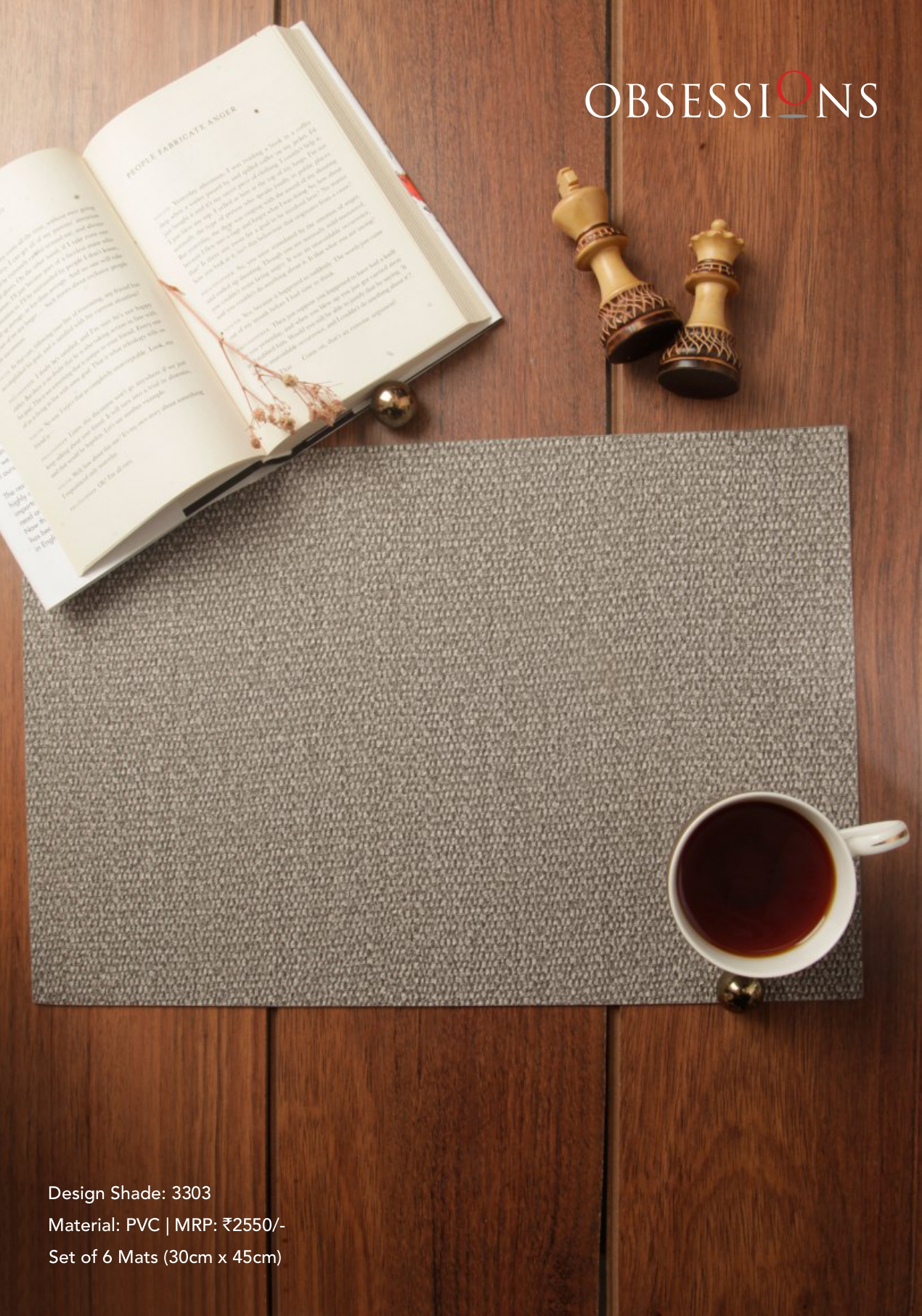 Obsessions Canvas Table Mat 6pcs Set