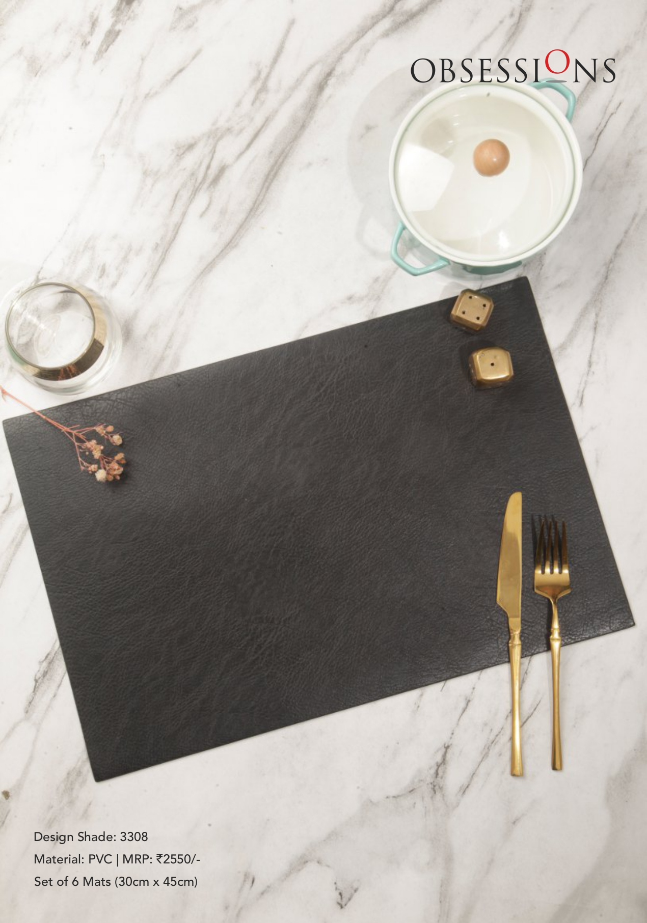 Obsessions Canvas Table Mat 6pcs Set