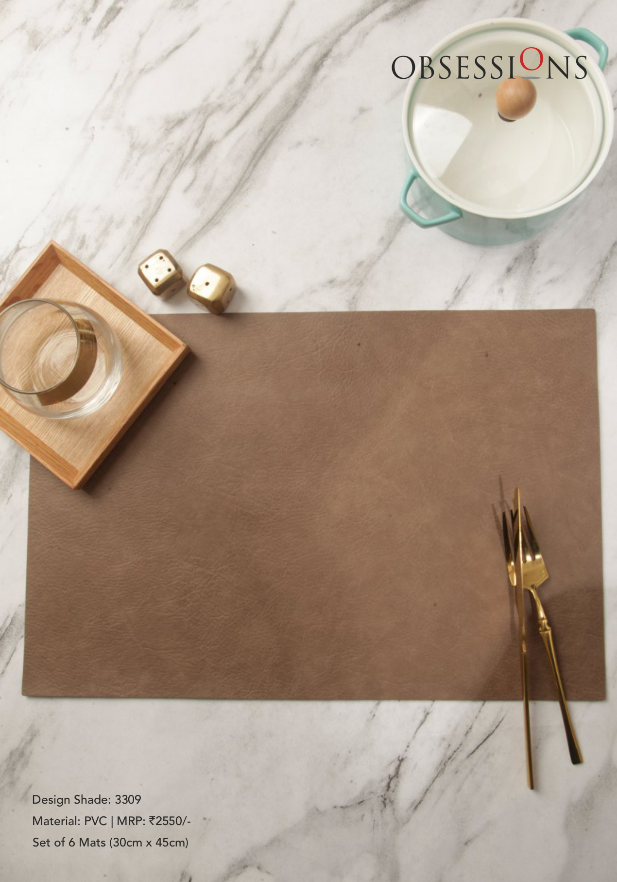 Obsessions Canvas Table Mat 6pcs Set