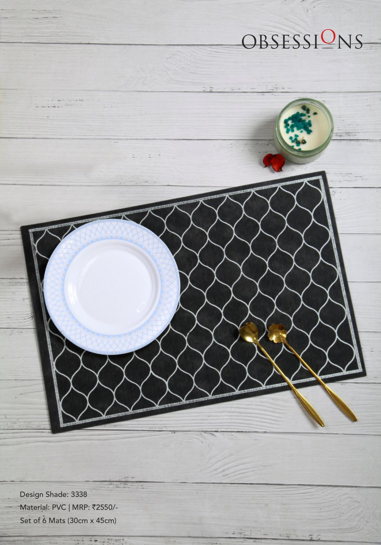 Obsessions Canvas Table Mat 6pcs Set