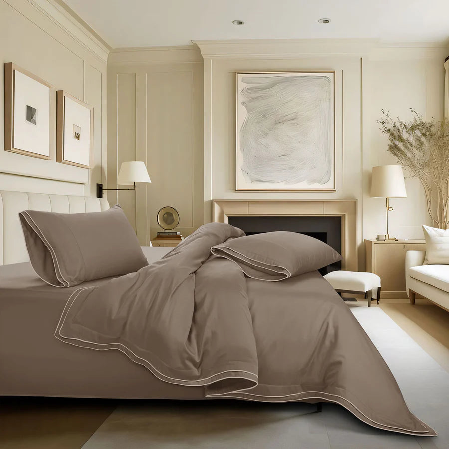 Premium 500 TC 100% Cotton Dolce Vita Bedding Brown