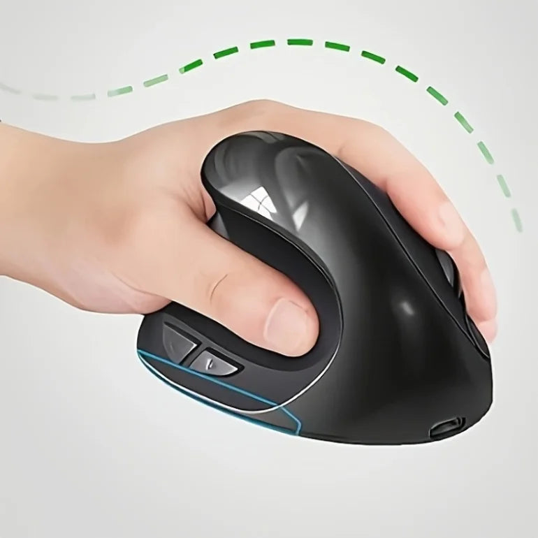 Wholesale Black Ergonomic Mouse Wireless Rechargeable Comfort Grip Mouse 6 Buttons Silent Click Mouse for Office Home Use